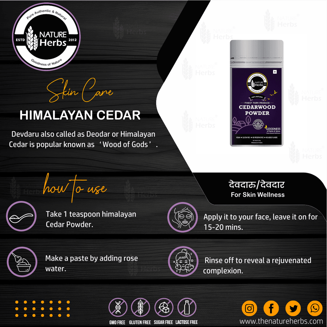 Cedarwood Powder Devdaru Deodar For Acne Support - INNOVEDA