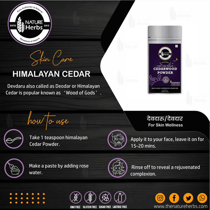 Cedarwood Powder Devdaru Deodar For Acne Support - INNOVEDA