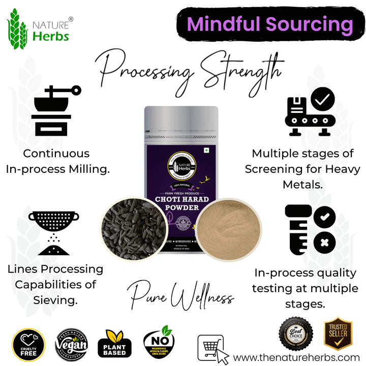 Choti Harad Powder (Churna) Kali Harad,Black Himej For Digestive care - INNOVEDA