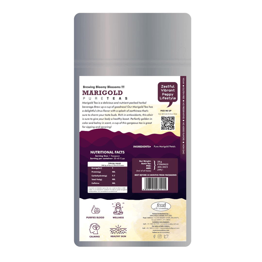 Marigold Tea For Skin Health (25 Tea Cups) 28 Grams - INNOVEDA