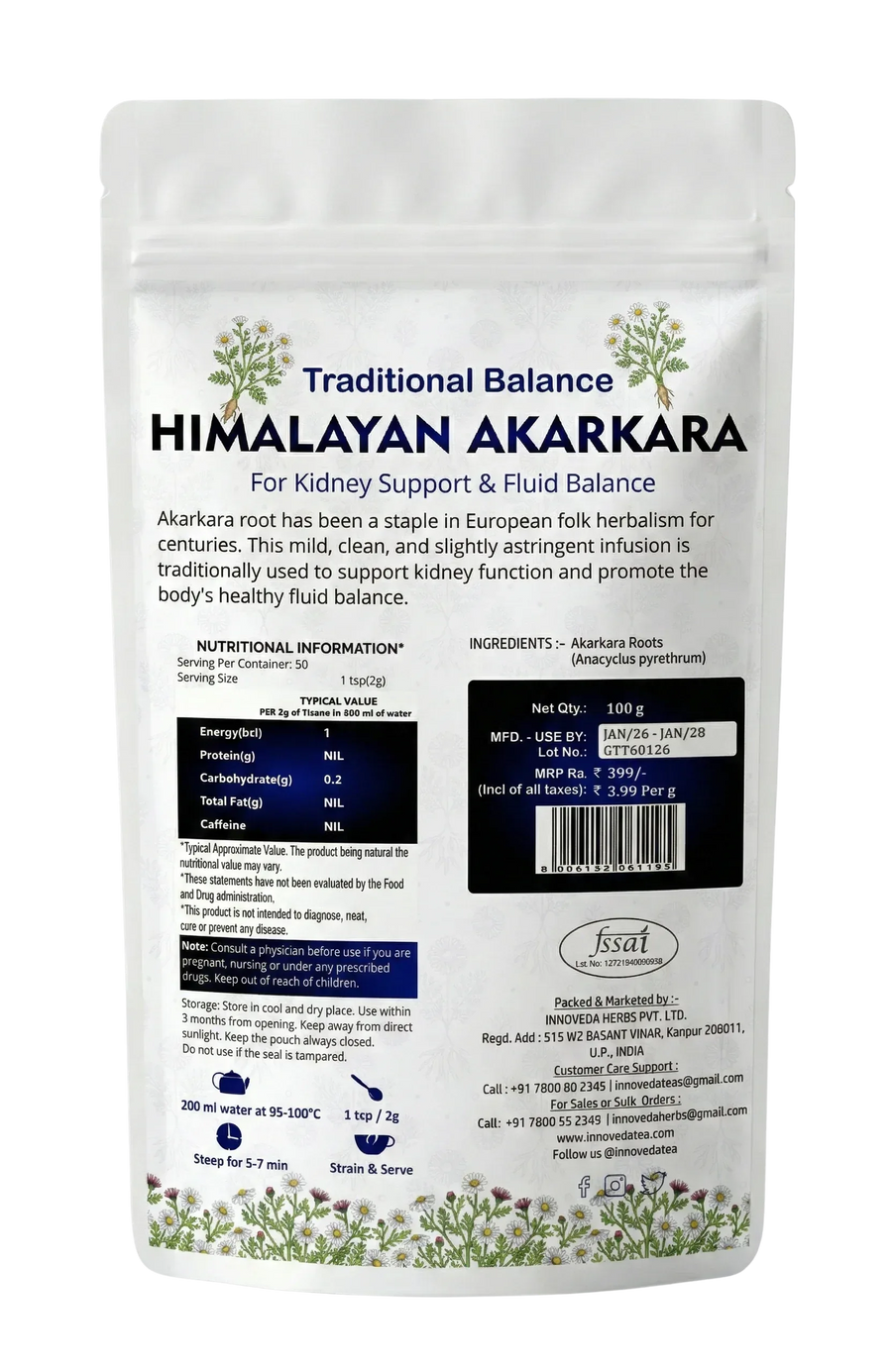 Himalayan Akarkara Root Tisane - Traditional Balance | Innoveda Tea
