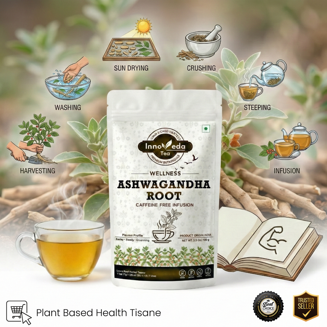 Thé de racine d'Ashwagandha pour la masse et la force musculaires | Énergie et endurance