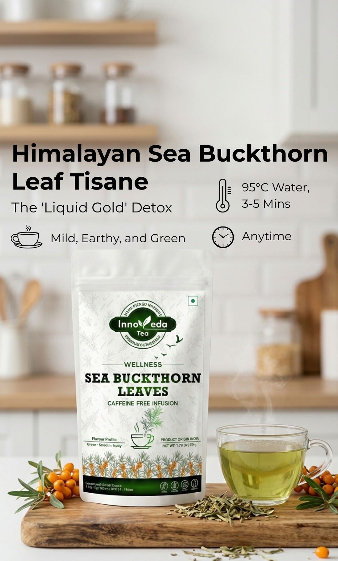 Thé à l'argousier (thé aux feuilles de baies de l'Himalaya)