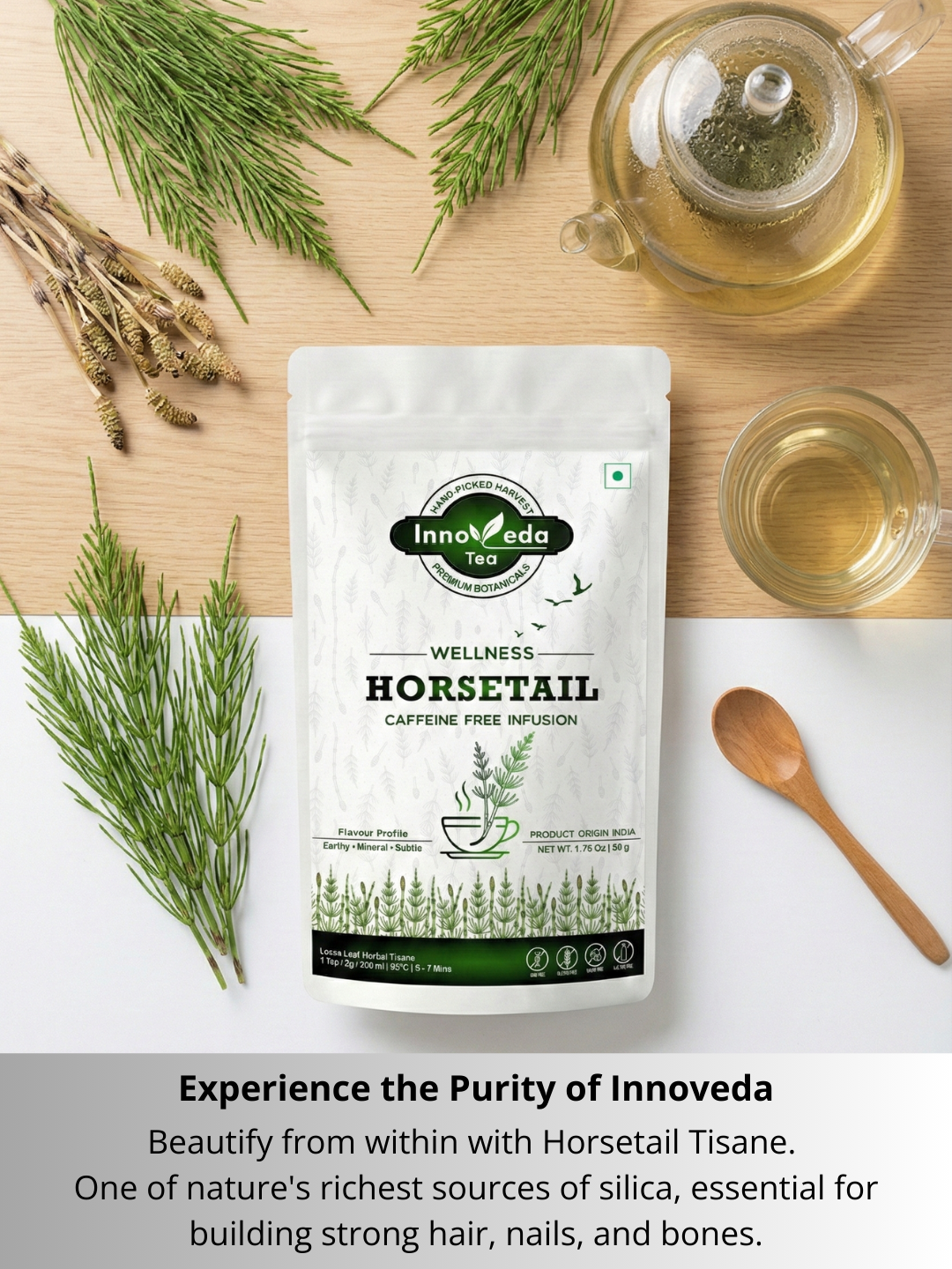 Schachtelhalmblatt-Tee für die Gesundheit von Haut, Haaren und Nägeln