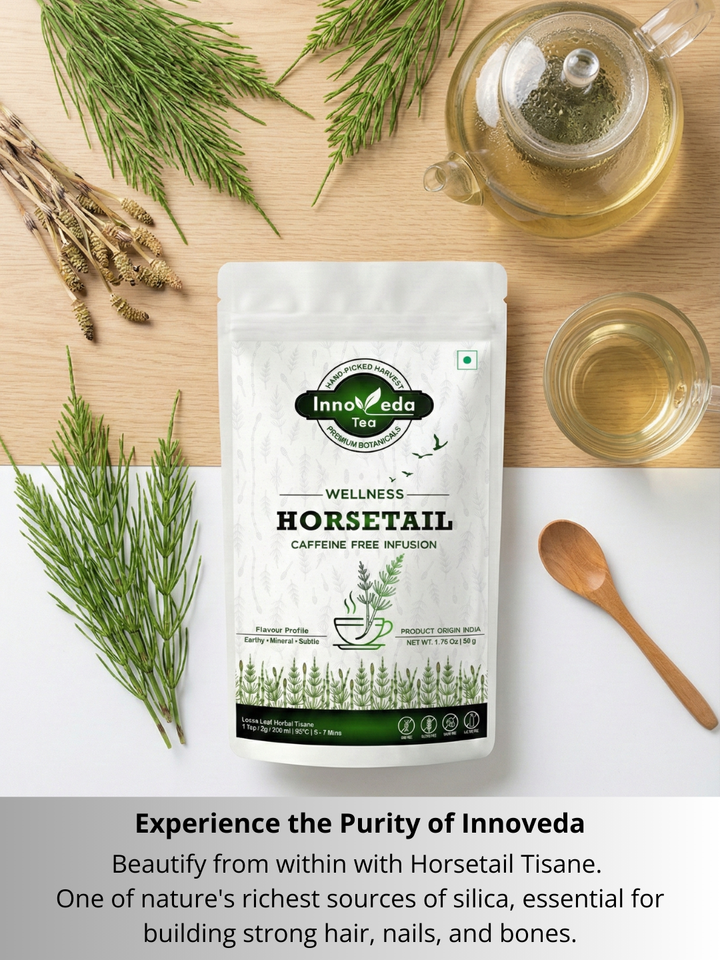 Schachtelhalmblatt-Tee für die Gesundheit von Haut, Haaren und Nägeln