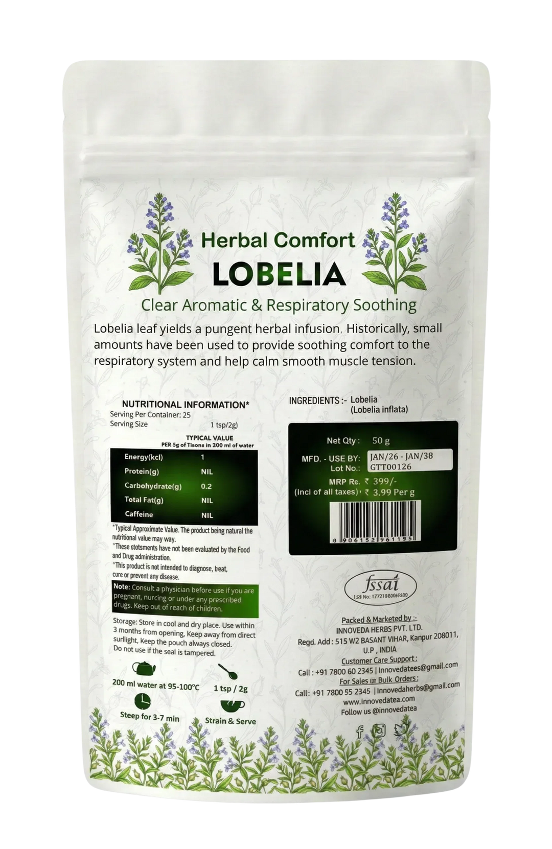 Lobelia Leaf Tisane 50 Grams - INNOVEDA