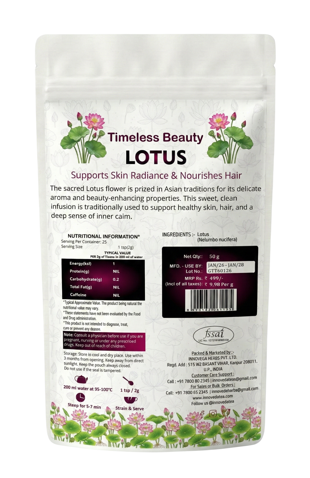 Thé au lotus pour la peau et les cheveux