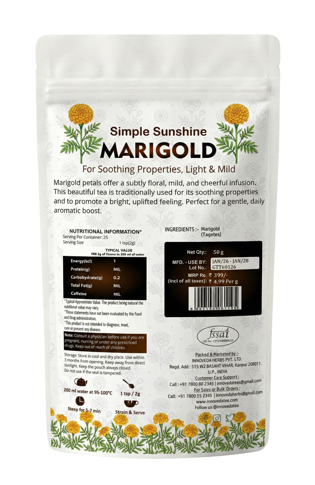 Thé au souci pour la santé de la peau