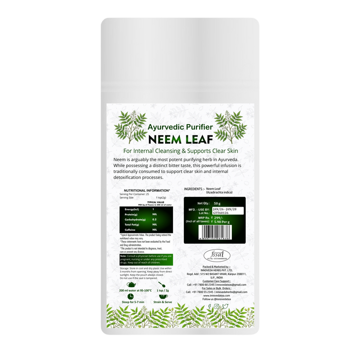 Thé aux feuilles de Neem pour nourrir la peau 