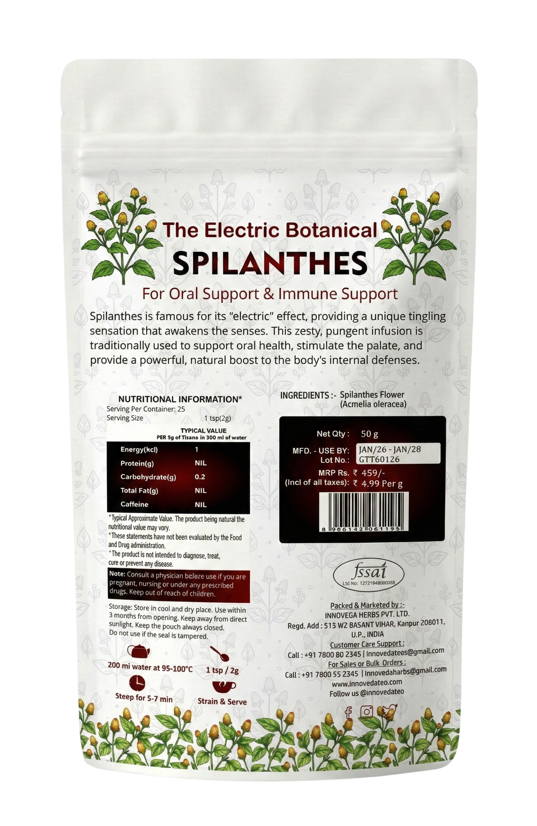 Spilanthes Flower Tisane 50 Grams