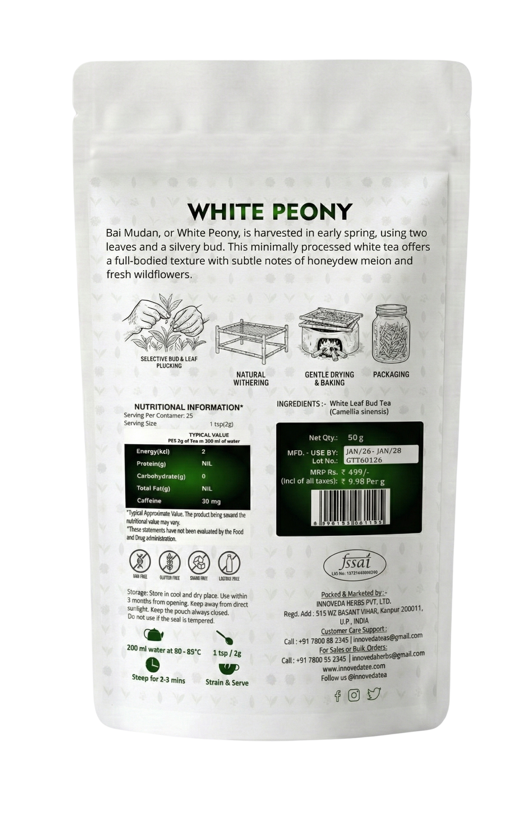 White Peony Bai Mudan 50 Grams