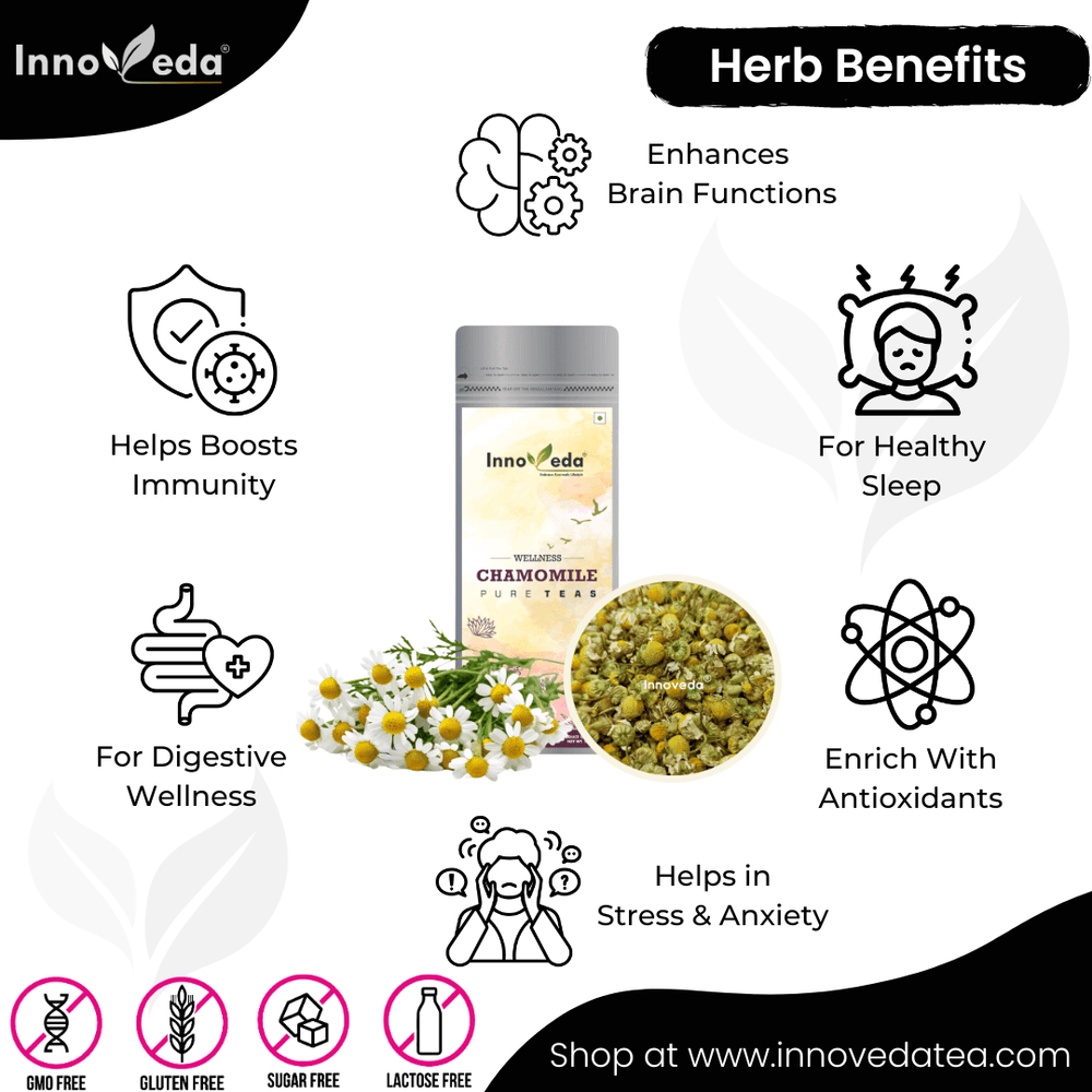 Chamomile Buds Tea for Healthy Sleep (30 Tea Cups) 50 Grams - INNOVEDA