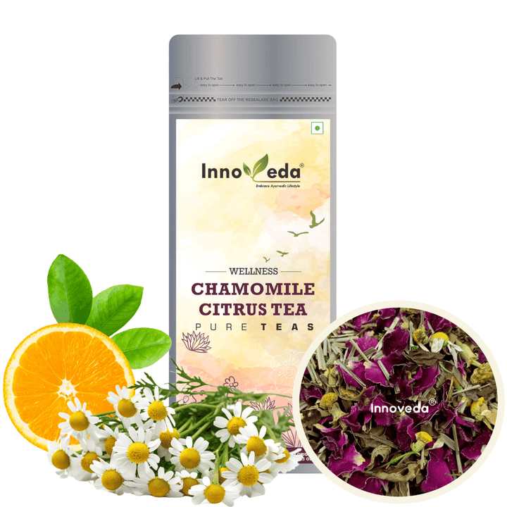 Chamomile Citrus Tea Relieves Stress (50 Tea Cups) 100 Grams - INNOVEDA