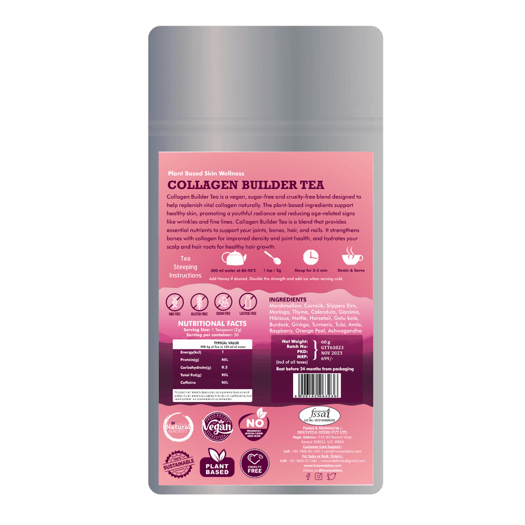 Collagen Builder Tea for Healthy Joints, Bones, Hair & Nails (30 Tea Cups) 60 Grams - INNOVEDA