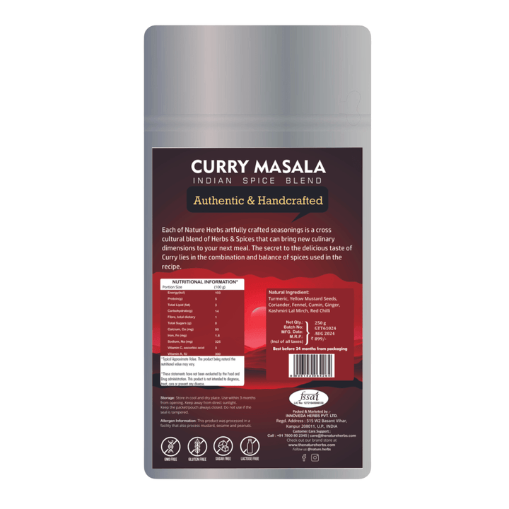 Curry Masala Powder 250 Grams - INNOVEDA