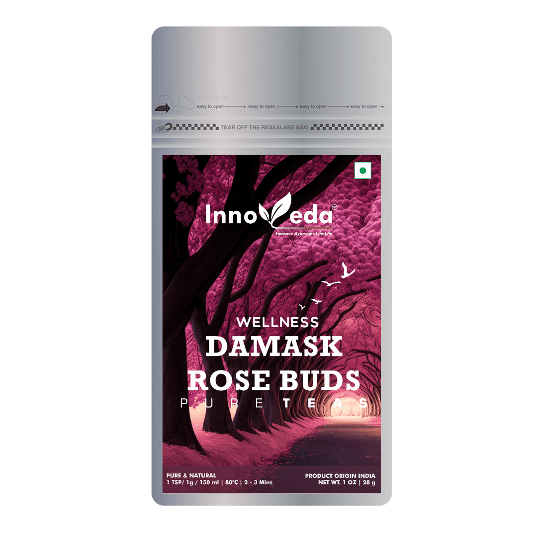 Damask Rose Buds Tea to Soothe Skin & Deep Sleep (25 Tea Cups) 28 Grams - INNOVEDA