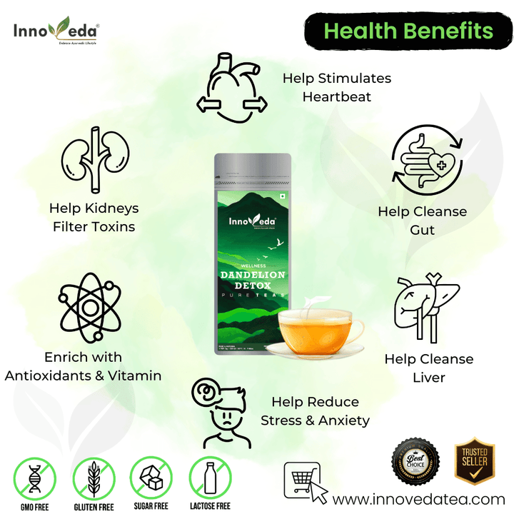 Dandelion Detox Tea For Liver Health (50 Tea Cups) 100 Grams - INNOVEDA