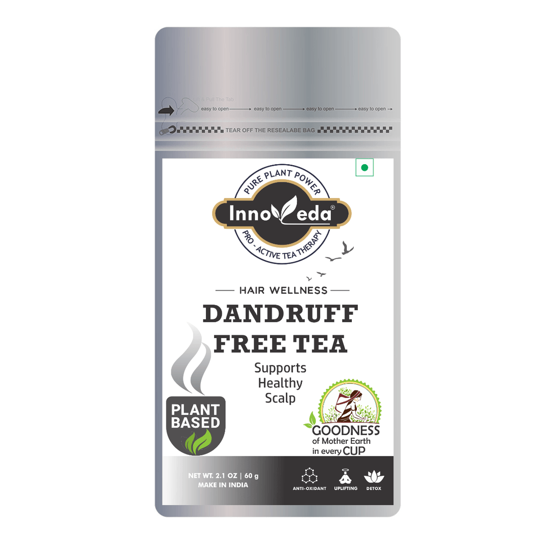 Dandruff Hair Tea (1 Month Pack) Helps with Itchy Scalp, Hair Shine, Hair Repair - INNOVEDA