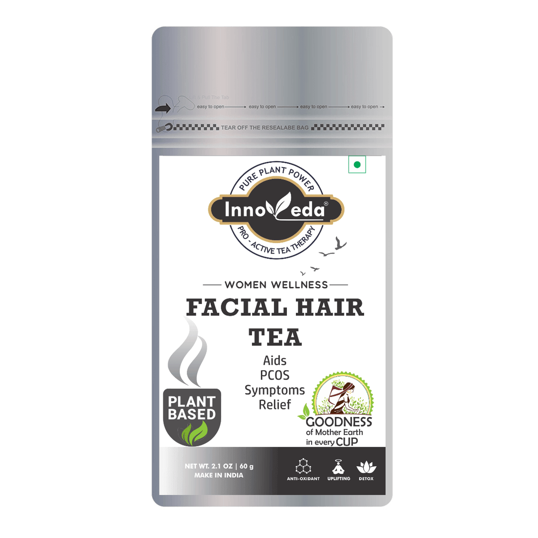 Facial Hair Tea to Reduce Hirsutism PCOD PCOS (30 Tea Cups) 60 Grams - INNOVEDA