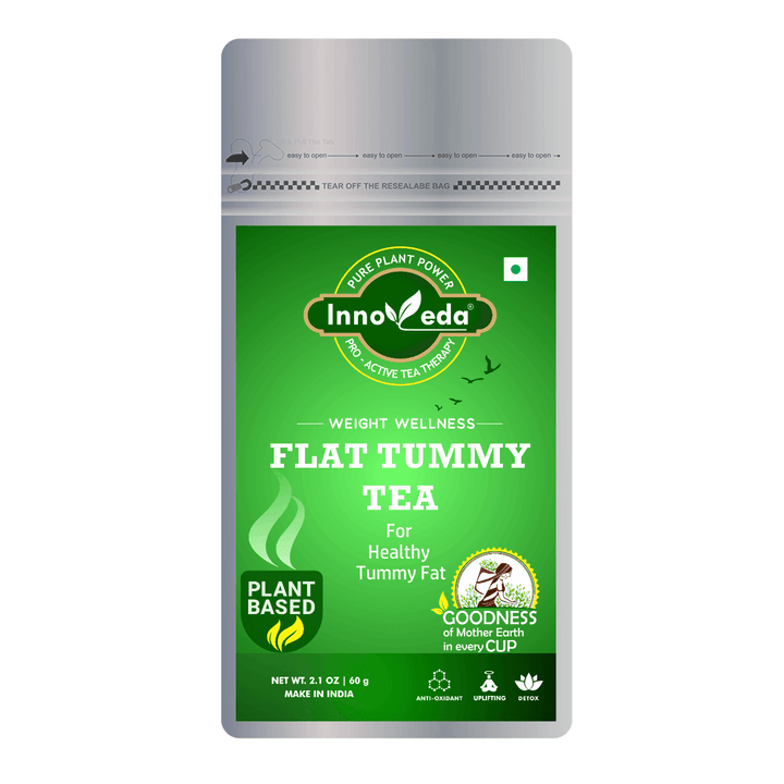 Flat Tummy Tea Help Reduce Water Retention, Curb Cravings (30 Tea Cups) 60 Grams - INNOVEDA