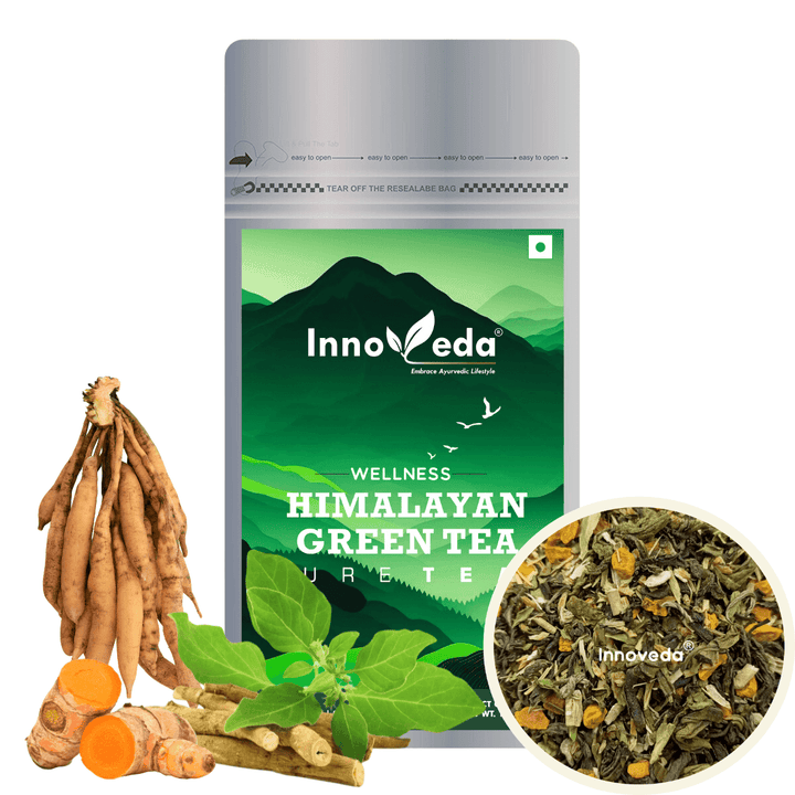 Himalayan Green Tea Aids Fat Loss & Reduces Stress (50 Tea Cups) 100 Grams - INNOVEDA