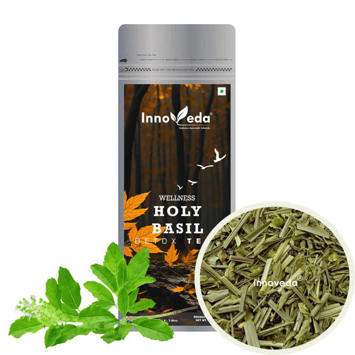 Holy Basil Lemon Tea For Digestion & Bloating (50 Tea Cups) 100 Grams - INNOVEDA