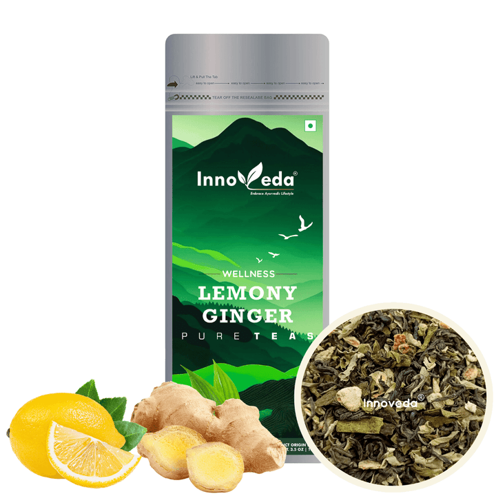 Lemony Ginger Tea Helps Digestive Distress (50 Tea Cups) 100 Grams - INNOVEDA