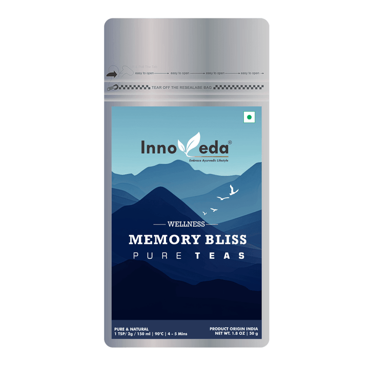 Memory Bliss Tea Helps Focus, Memorize & Recall (30 Tea Cups) 50 Grams - INNOVEDA