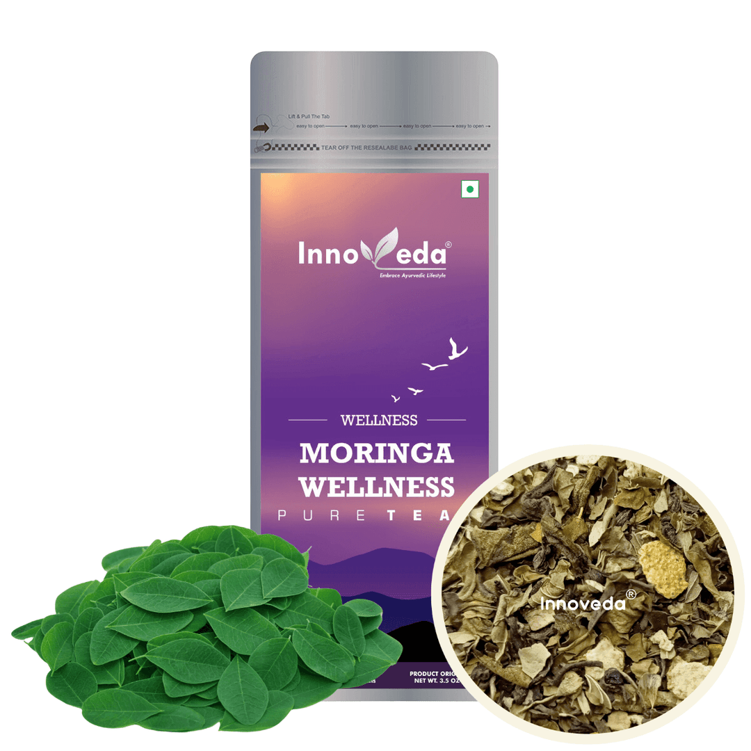 Moringa Wellness Tea For Healthy Skin & Hair (50 Tea Cups) 100 Grams - INNOVEDA