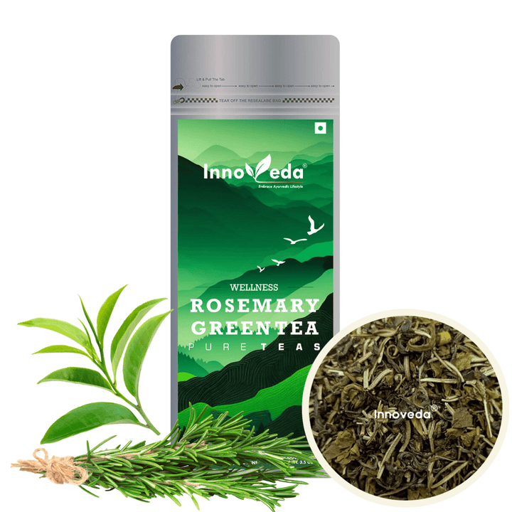 Rosemary Green Tea Helps Reduce Gas & Bloating (50 Tea Cups) 100 Grams - INNOVEDA