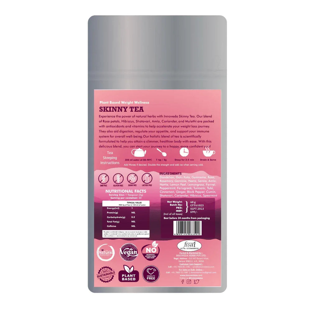 Skinny Fat Tea (30 Tea Cups) 60 Grams - INNOVEDA