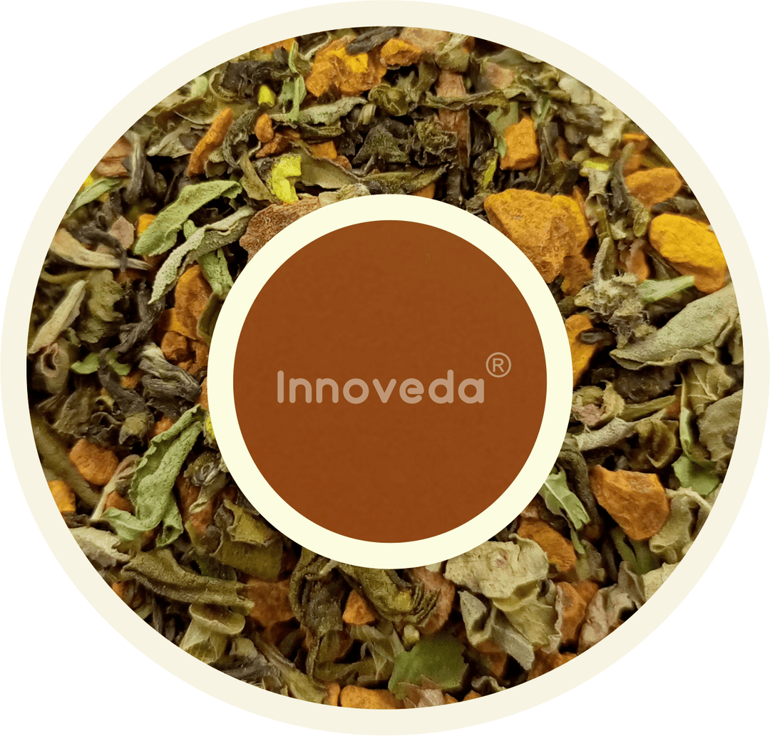 Turmeric Tulsi Green Tea (50 Tea Cups) 100 Grams - INNOVEDA